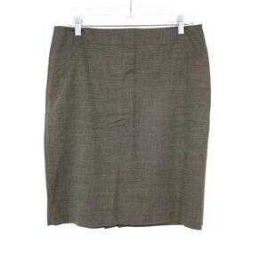 Ann Taylor Suiting Pencil Skirt Womens Sz 12P Brown Birdseye Pattern NEW
